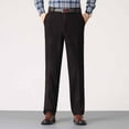 thumbnail image 4 of safuny Men's Athletic Pants Cotton Business Flat Front Corduroy Pants Loose Suit Pants Pockets Dress Pants Workout Clearance Mid Waist Straight Leg Trousers Big&Tall Red L, 4 of 9