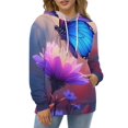 thumbnail image 4 of Butterfly Floral Fantasy Men's Women Vintage 3D Hooded Sweatshirt - All-Season Loose Fit Streetwear, 4 of 6