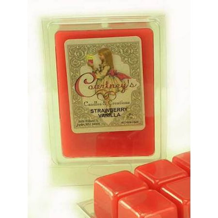 Vanilla Wax - STRAWBERRY VANILLA Mixer Melt or Wax Tart by Courtneys Candles