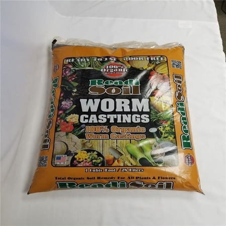 Readi Soil 22 lb. Organic Worm Castings & Peat Moss - Moisture Retaining, Nutrient Rich Soil Amendment