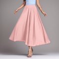 thumbnail image 2 of QHFBli Women's Girls Elastic Waist Long Flowy Bohemian Cotton Casual Maxi Skirt for Summer Beach Holiday, 2 of 8