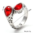 thumbnail image 2 of PAURO Men's Women's Stainless Steel Retro Gemstone Signet Rings Teardrop Crystal Zircon Ring Red Size 10, 2 of 4