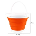 thumbnail image 3 of Cubo plegable de 10 l para ahorrar espacio, portátil, plegable, para exteriores (naranja), 3 of 5