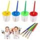 thumbnail image 1 of 4 pinceles de pintura y 4 vasos de pintura sin derrames con tapas para niños principiantes, 1 of 14