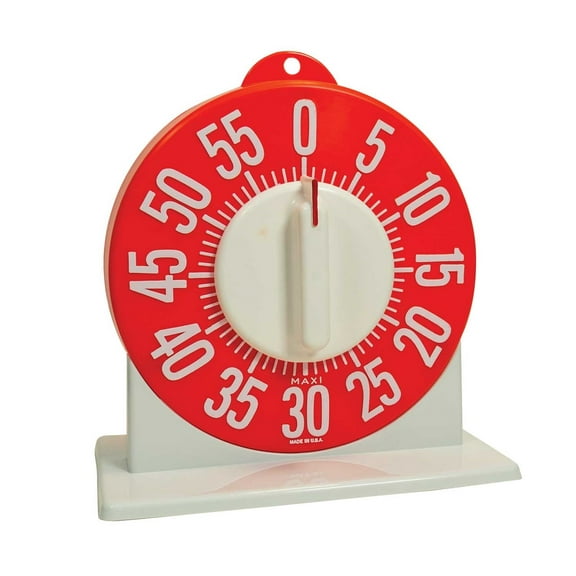 Tactile Low Vision Timer With Stand - Red with White Numbers