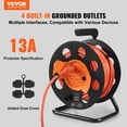 thumbnail image 2 of VEVOR Enrouleur de Rallonge, 100 Pi, avec 4 Prises et Cache-Poussière, Cordon d'Alimentation Robuste 14 AWG SJTOW, Enrouleur de Cordon Manuel avec Poignée Portable et Disjoncteur, 2 of 9