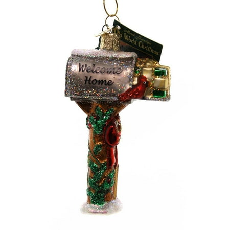 Christmas Post Office - Old World Christmas WELCOME HOME MAILBOX Ornament Post Office Letter 32079