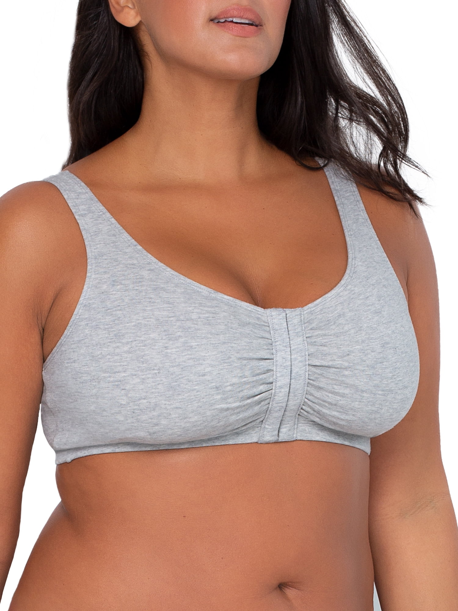 Fruit of The Loom Women's Comfort Front Close Cotton Sports Bra, 2 Pack