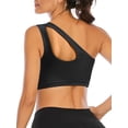 thumbnail image 5 of Women's Sleeveless Crop Tops Sexy One Shoulder Strappy Sport Bra Basic Crop Tank Tops, 5 of 7
