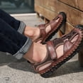 thumbnail image 4 of Willtoo Mens Outdoor Hiking Sandals Casual Fashion Faux Leather Athletic Sports Shoes Closed Toe Breathable Lightweight Walking Sandals, 4 of 5