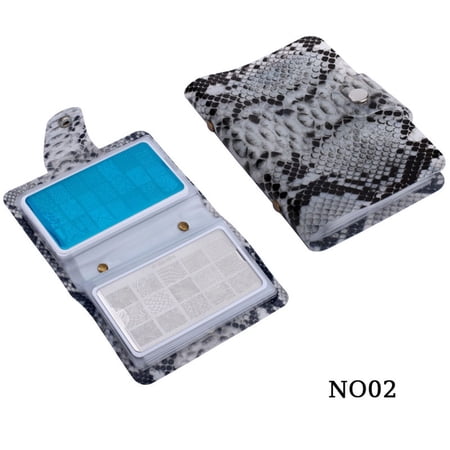 Gecheer Nail Art Nail Printing Template Stamping Plate Bag Case 20 Slots Manicure Folder Stencil Card Holder