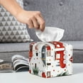 thumbnail image 6 of Gukieu Christmas Houses Print Leather Tissue Box, PVC Waterproof Velcro Opening and Closing Square Tissue Box Holder, Suitable for Home and Office Decoration, 6 of 7