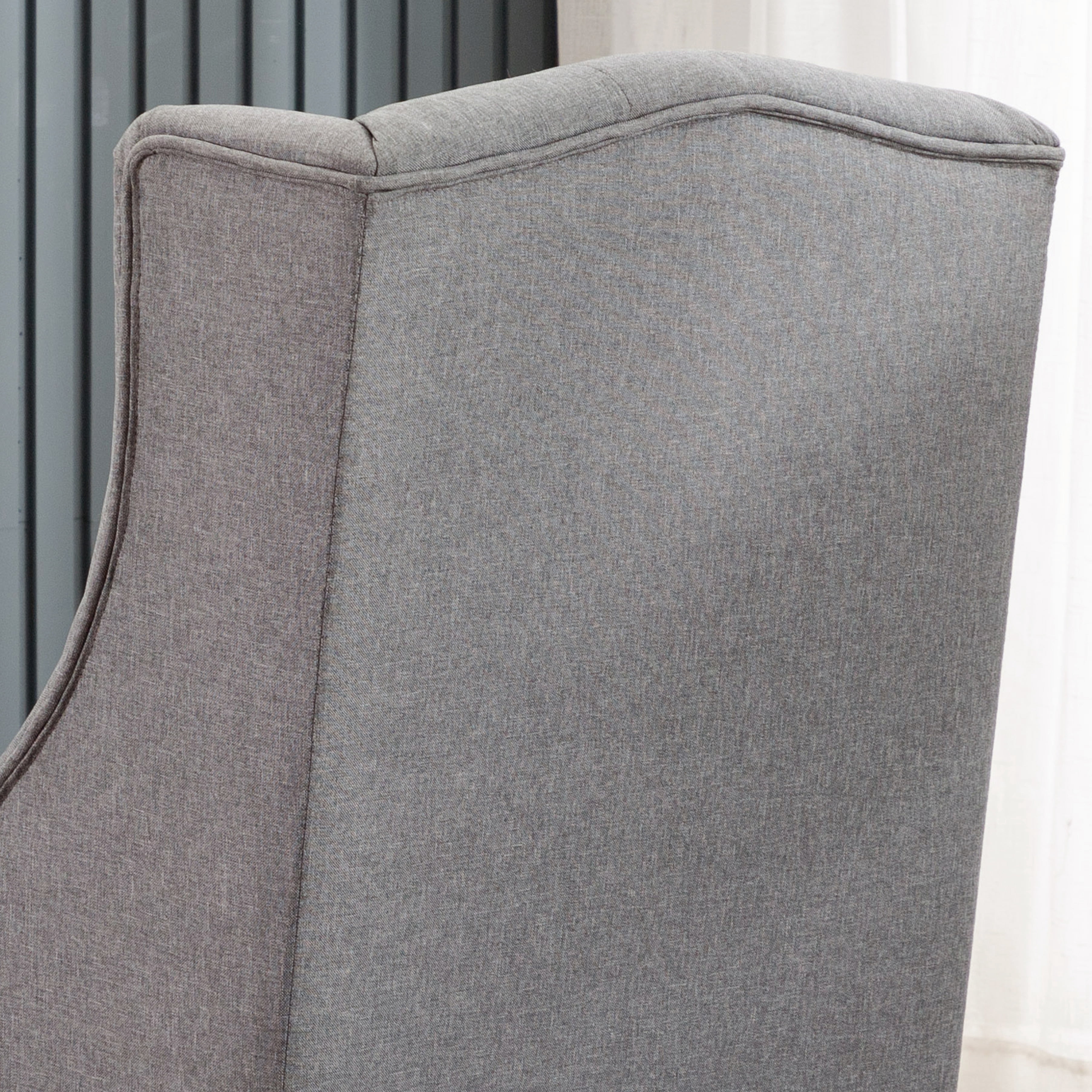 Ryan Diamond Button-Tufted Wingback Accent Chair