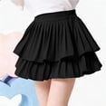 thumbnail image 4 of Fesfesfes Girls Tiered Ruffle Skirt Elastic Waist Princess Style High Waist Mini Skirt, Cute Summer Casual Outfit for Kids Ages 4-14 Years, 4 of 7