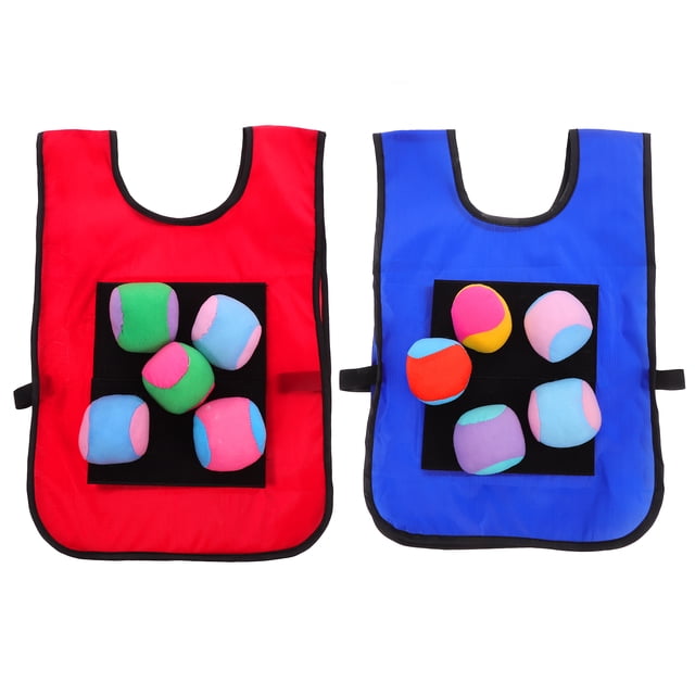 FELTECHELECTR 1 juego de chaleco de pelota pegajosa: chaleco de balón prisionero pegajoso con pelotas para lanzar - Juguete interactivo para padres e hijos para jugar en interiores y exteriores