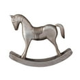 thumbnail image 3 of deevoka Rocking Horse Statue Artistic Decorative Figurine for Gift Tabletop TV Stand Silver, 3 of 9