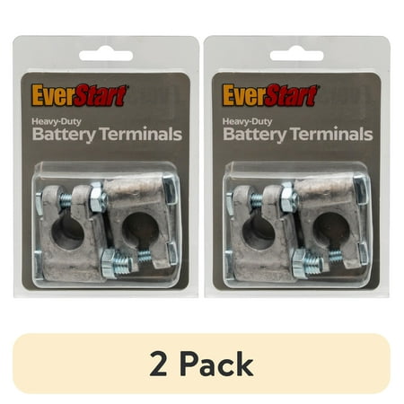 (2 pack) EverStart Battery Terminal Silver Military Specification - Pos/Neg for Battery Extensions