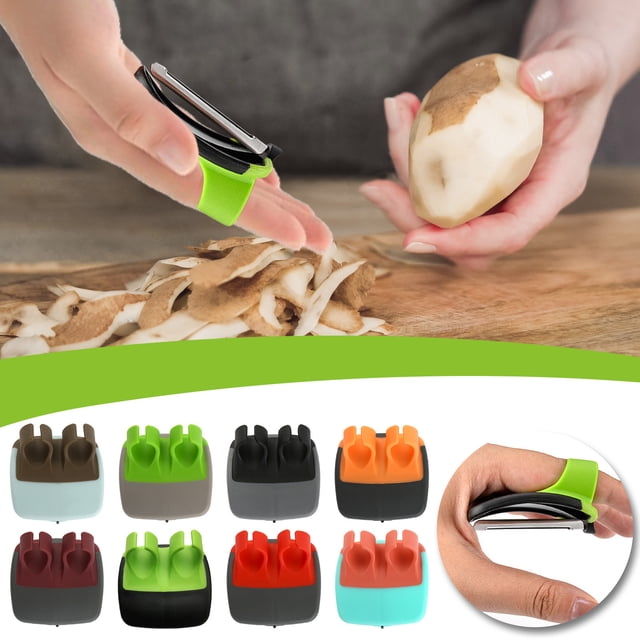 Pelador de Acero Inoxidable, Agarre Ergonómico, Cortador de Frutas Seguro y Práctico, Cepillo de Verduras Multifuncional, Herramienta de Cocina Cómoda, Fácil de Usar, 6,5 X 6,5 X 2 Cm