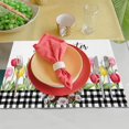 thumbnail image 4 of Dsscvnef Easter Bunny Egg Pattern Linen Print Kitchen Dining Room Insulated Decorative Placemat（6） Table Runners 36 Inches with Place Mats Table Dinner Set for 4 round, 4 of 7