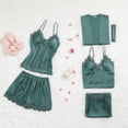 thumbnail image 2 of YWDJ Pajamas for Women Set Shorts Sleepwear Long Pants Tops Pajamas Five Piece Set Home Blue XL, 2 of 9