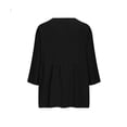 thumbnail image 5 of Craaazy Comfy 3/4 Sleeve Button Down Shirt for Women Casual V Neck Cotton Linen Loose Top for Daily Wear, 5 of 6