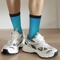 thumbnail image 6 of Lsque Blue to turquoise Printed Men's Crew Socks, Soft Durable Breathable Moisture-Wicking with Odor Control Cotton socks, 6 of 6