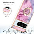 thumbnail image 5 of SaniMore for Google Pixel 8 Pro Case, Marble Pattern 3 in 1 Heavy Duty Shockproof Full Body Hard PC+IMD Bumper Drop Protective Women Girls Cover Rotating Ring Bracket Stand, Pink, 5 of 10