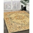 thumbnail image 3 of Ahgly Company Machine Washable Indoor Rectangle Traditional Chrome Gold Yellow Area Rugs, 10' x 13', 3 of 7