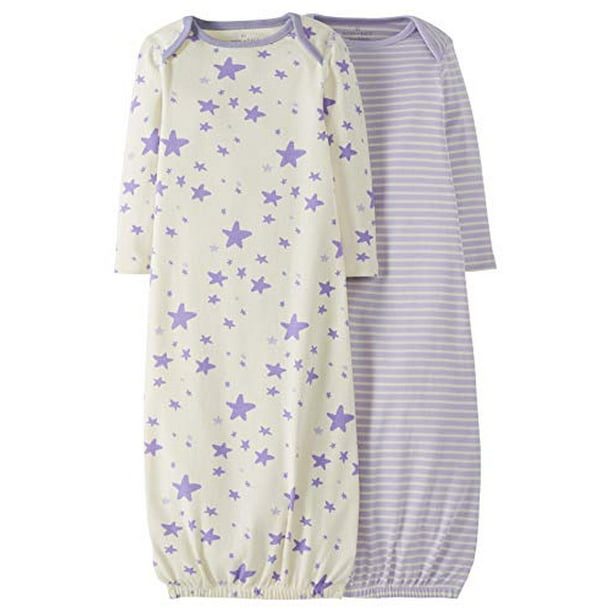 Moon and Back by Hanna Andersson Baby 2-Pack Organic Sleeper Gown, Purple, 3-6  months - Walmart.com