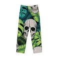thumbnail image 4 of Balery Men'S Skull And Palm Leaves Pants,Sleepwear Pants,Pajama Pants,Pj Bottoms Drawstring And Pockets-Medium, 4 of 9