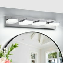 4 Light LED Modern Bathroom Lighting Fixtures Over Mirror 24.8in Dimmable Bathroom Vanity Light Fixture Chrome
