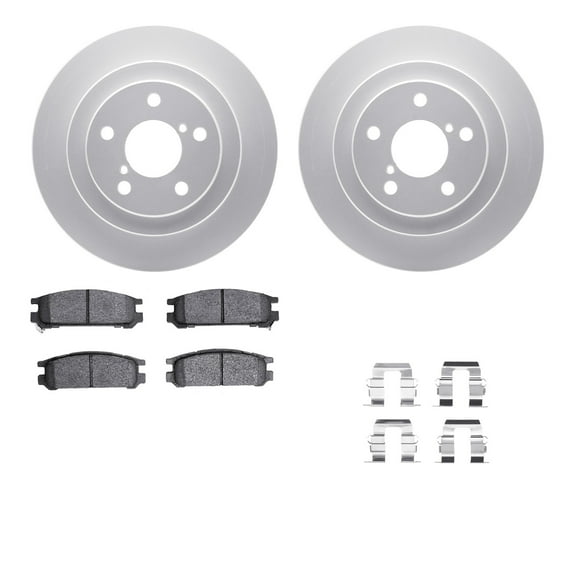 Dynamic Friction Company Rear Geospec Brake Rotors with 5000 Advanced Brake Pads includes Hardware 4512-13044
