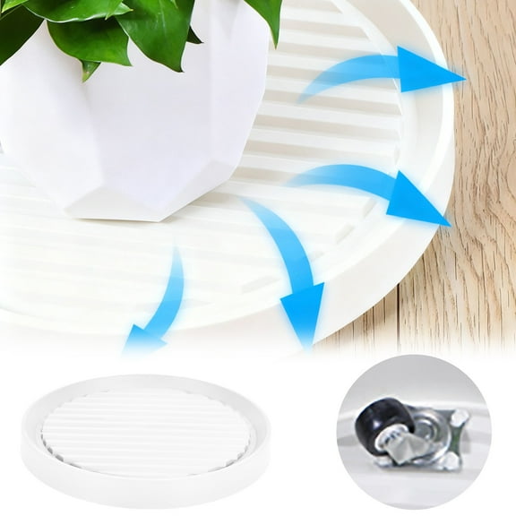 Heavy Duty Caddy with Hidden Wheels and Integrated Saucer, Mobile Rolling Stand with Water Control System, Indoor Outdoor Dolly Tray for Moving Large Potted Easily