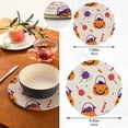 thumbnail image 3 of SKYSONIC Sweets Candies Pumpkin Trivet Pot Holders Pads, Set of 2 Halloween Spider Pot Holder Heat Resistant Trivets Cotton Thread Weave Mats Kitchen Table Decor, 3 of 7