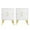 White-2pcs, variant on Resenkos 2Pcs Nightstand, 2 Drawer Dresser for Bedroom, Small Side Table, Bedside Furniture, Night Stand, End Table with Gold Handle, White