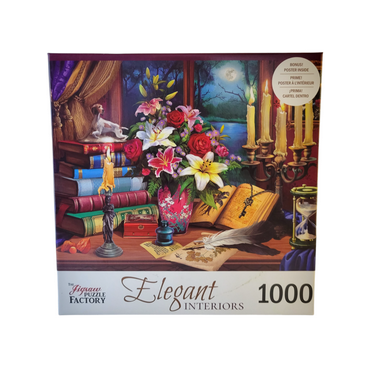 The Jigsaw Puzzle Factory Elegant Interiors: Candlelight Study - 1000-Piece Puzzle