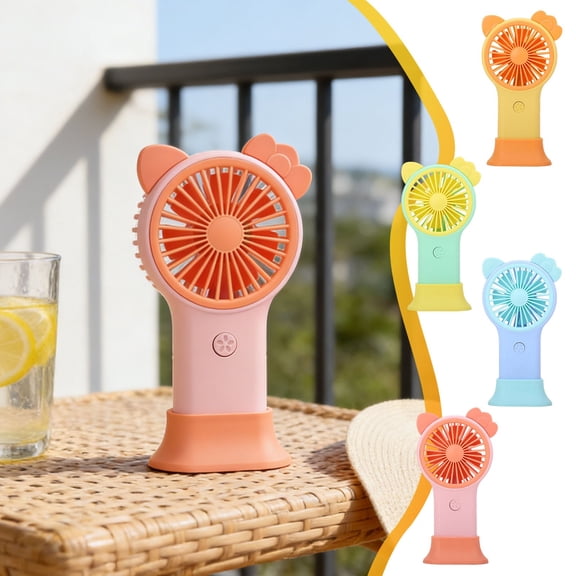 Ouuluon Portable Fan Cute Handheld Fan, Green USB Rechargeable Mini Lazy Desktop Wind Cooler for Fishing Camping Walking Hiking