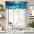thumbnail image 2 of Summer Sea Valance Curtain Underwater Blue Ombre Ocean Waves Seascape Sand Window Valances Rod Pocket Short Curtains Window Treatments for Kitchen Bedroom Bathroom Laundry 42" x 18", 2 of 9
