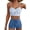 Sky Blue Striped, variant on SHEWIN Swimsuit Womens High Waisted Bikini Sets for Women Floral Print Two Piece Tummy Control Swimwear Drawstring Shorts Bathing Suit