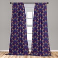 thumbnail image 5 of Ambesonne Mandala Curtains, Vibrant Floral Ornate, Pair of 28"x95", Orange Pale Blue Purple, 5 of 5