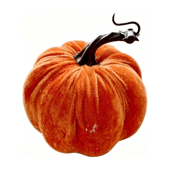Decorative Pumpkin for Shelf Faux Velvet Pumpkin 5 Inch Halloween Plush for Fall Table Decor Farmhouse Home Decor Mantel Display Holiday Season Home Accent
