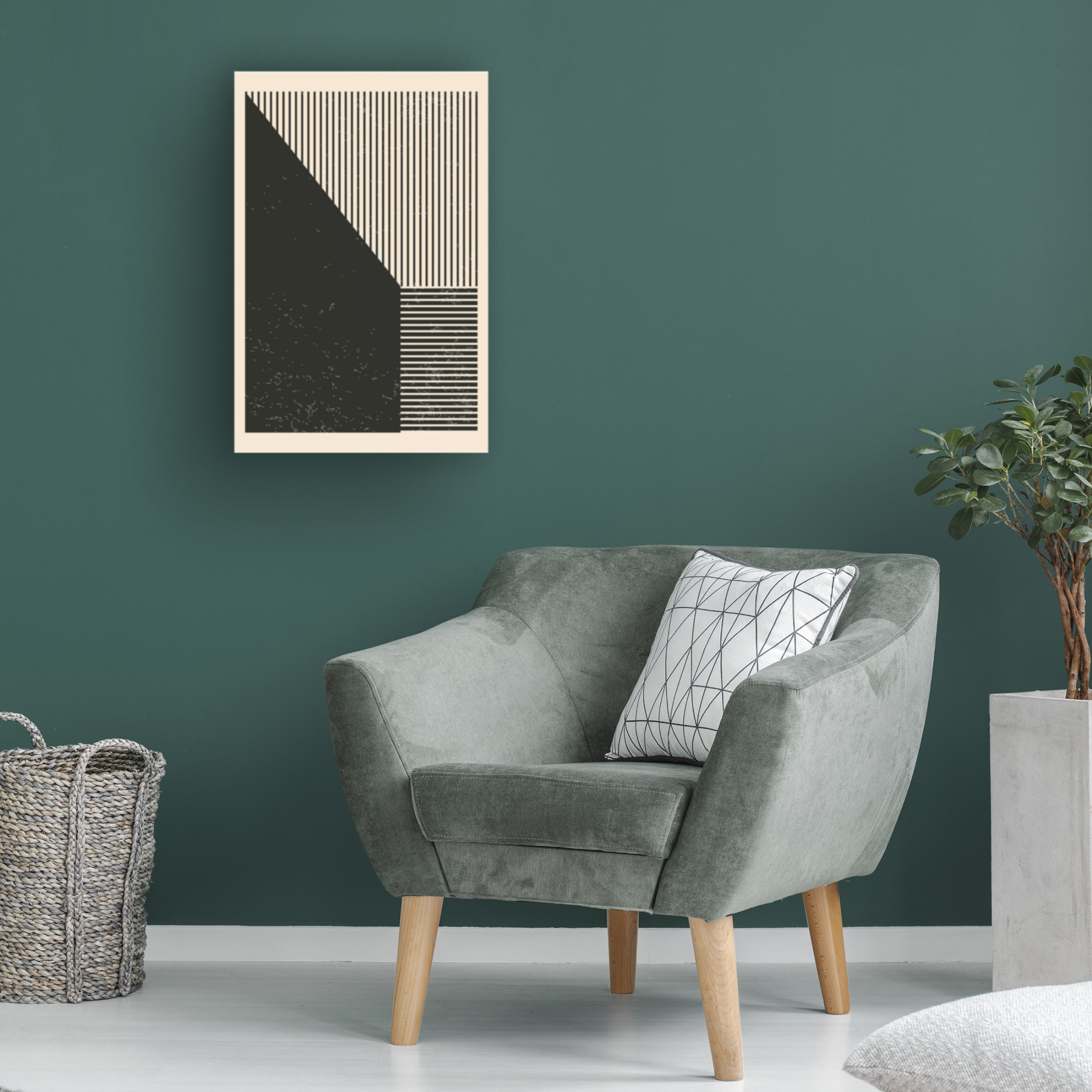 Trademark Fine Art jay stanley  Black and White Geometric Shapes 3 Canvas Wall Art