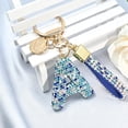 thumbnail image 4 of Pink Blue White Initial Letter Keychain Gift for Women Bling Sparkly Cute Backpack Car Key Accessories Lanyard, 4 of 6