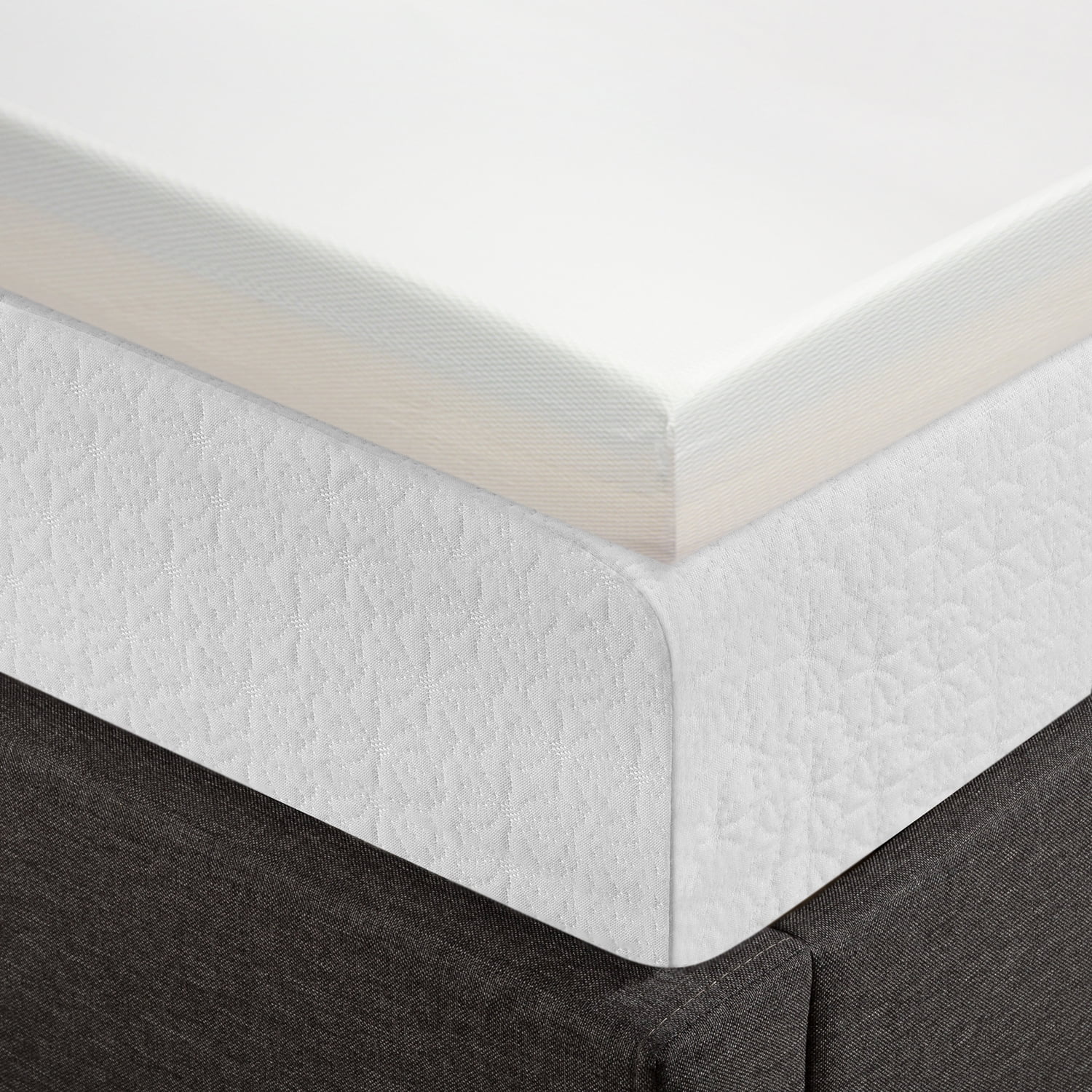 Mellow 4" Memory Foam Mattress Topper with Green Tea Infusion and Cover, Short Queen