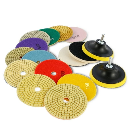 

Diamond Polishing Pads 4 Inch 50-3000 Grit Wet Dry Quick Change Buffing Pads