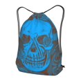 thumbnail image 3 of XMXT Waterproof Gym Bag, Aged Rose Skull Print Drawstring Backpack for Men, s Blue, 3 of 8