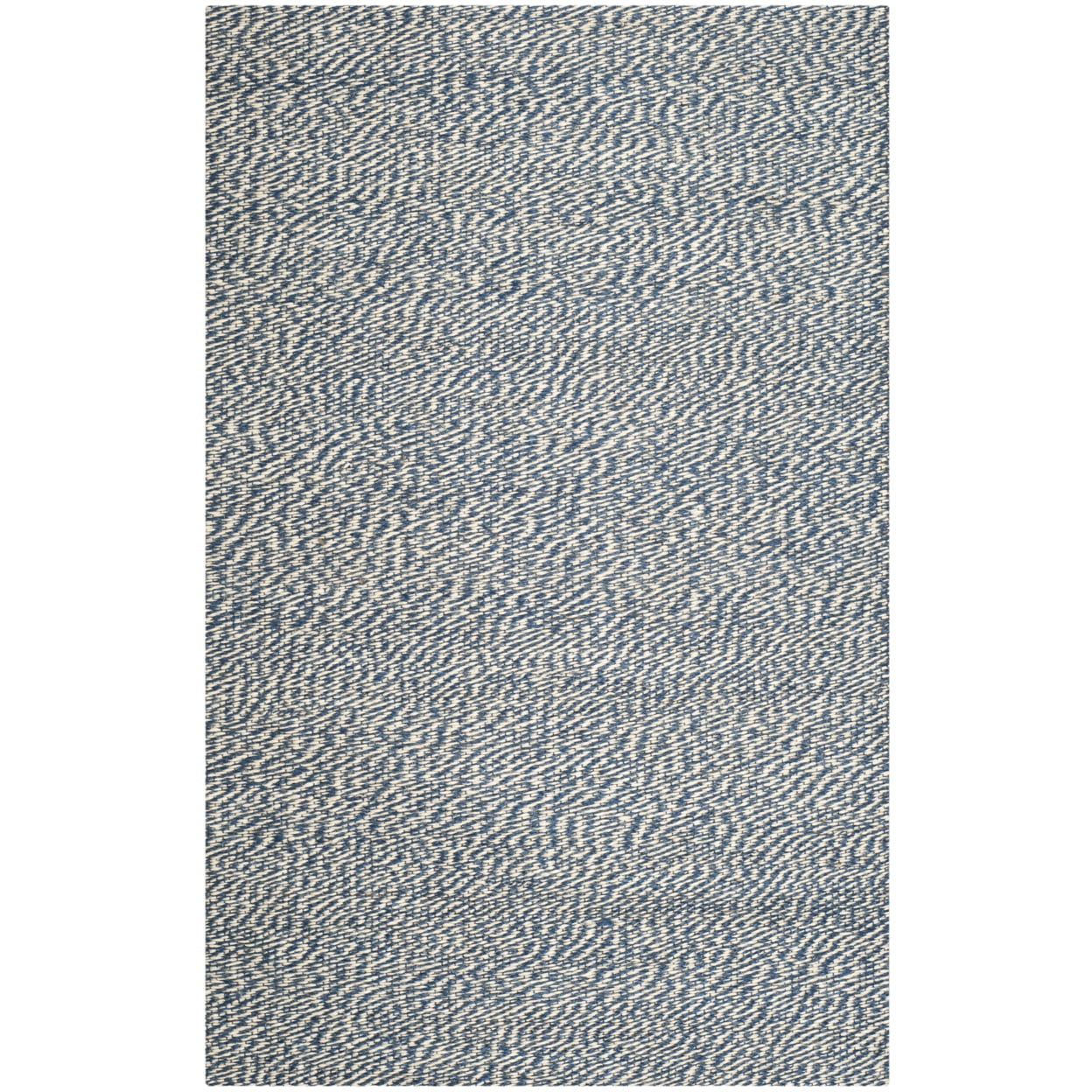 SAFAVIEH Natural Fiber Lars Braided Jute Runner Rug, Blue/Ivory, 2' x 6'