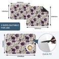 thumbnail image 5 of Purple Floral Dish Drying Mats for Kitchen Counter, Vintage Flower Botanical Leaves Classic Absorbent Coffee Bar Mat with Non-slip Rubber Backed Quick Drying Dish Rack Pad 16"x18", 5 of 9