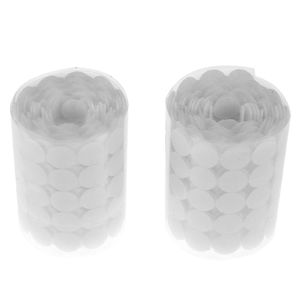50 pares de pegatinas de puntos redondos, cinta autoadhesiva fuerte con cierre (blanco, 15mm)