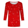thumbnail image 5 of Gamivast Dressy Tops for Women Womens Valentines Day Tops Plus Size 3/4 Sleeve Love Heart Print Blouses Funny Holiday Crew Neck Tunic Tee Valentine Outfits 2026, 5 of 5